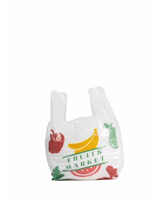 Τσάντα τυπωμένη - Κρεμαστάρι Νο: 60 Γαλακτερό "Fruit Market" 