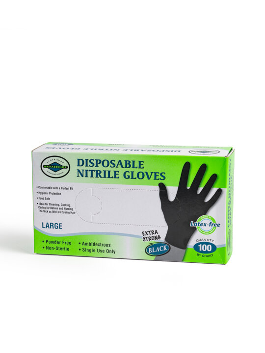 Γάντια Νιτριλίου Μαύρα - Extra Strong - 100τμχ