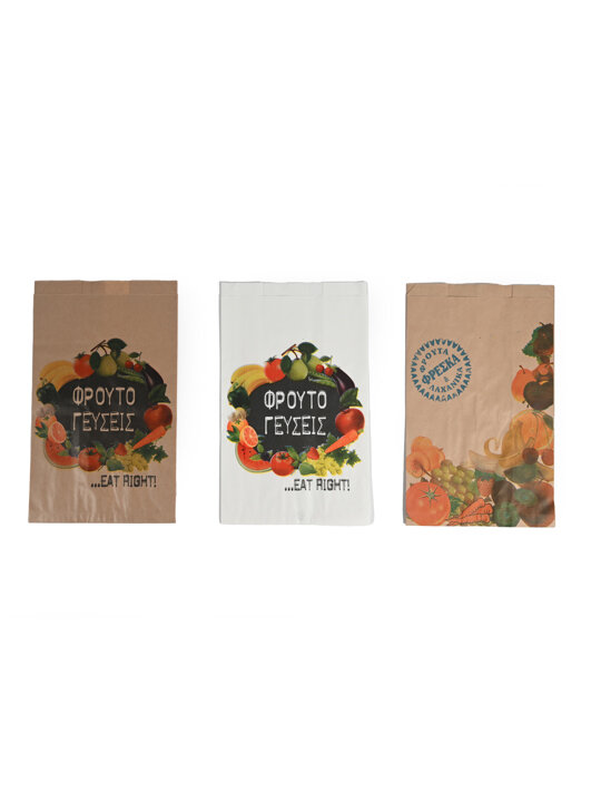 Χαρτοσακούλα Λευκή Τυπωμένη - χωρητικότητας 2kg 